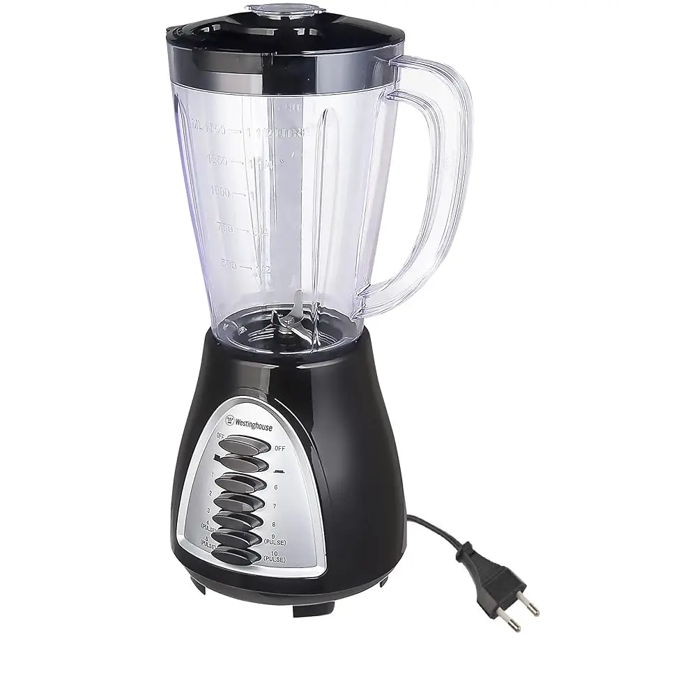 

220 Volts Blender Wkbe1008Ba -1.5L -10 Speed - Pulse Rotation - Stainl Steel Blade With Glass Jar 220-240 Volts (Not For Use In