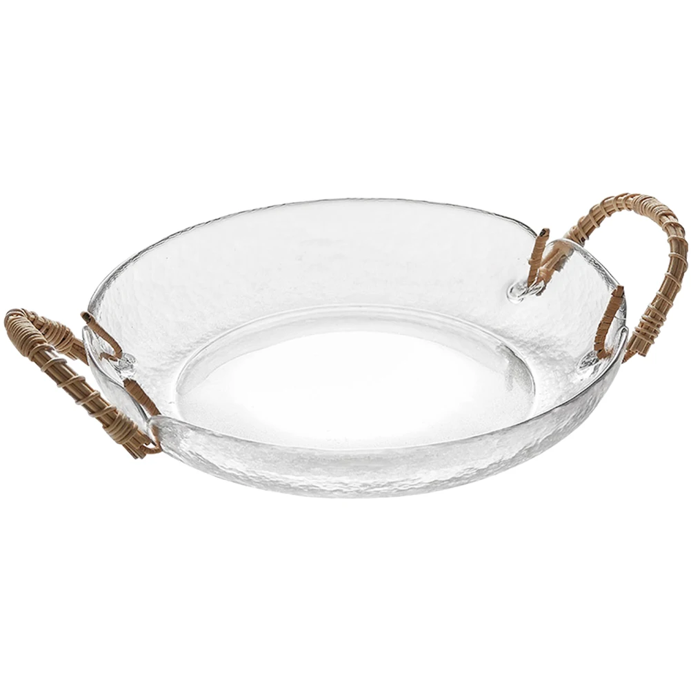 

Glass Snack Bowl with Handle Clear Storage Dish for Nuts Candies Dried Fruit Appetizer Dessert Serving Home Kitchen Decorative