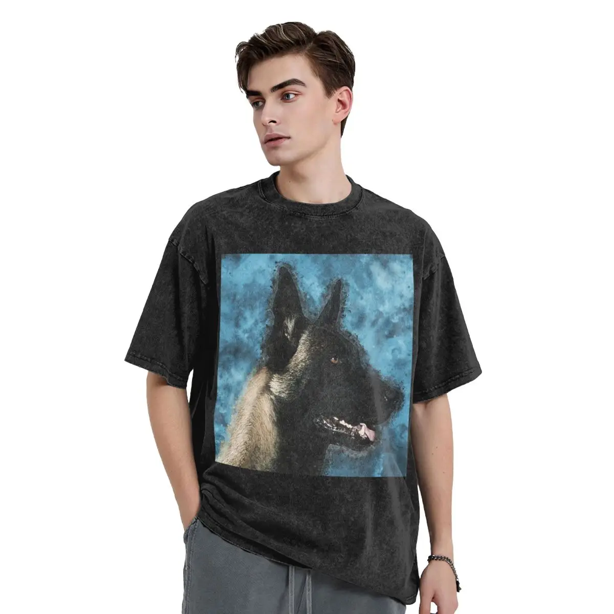 

Бельгийская овчарка Malinois Mechelaar, мытые футболки с собакой, футболка большого размера с короткими рукавами, уличная одежда, футболки для мужчин и женщин