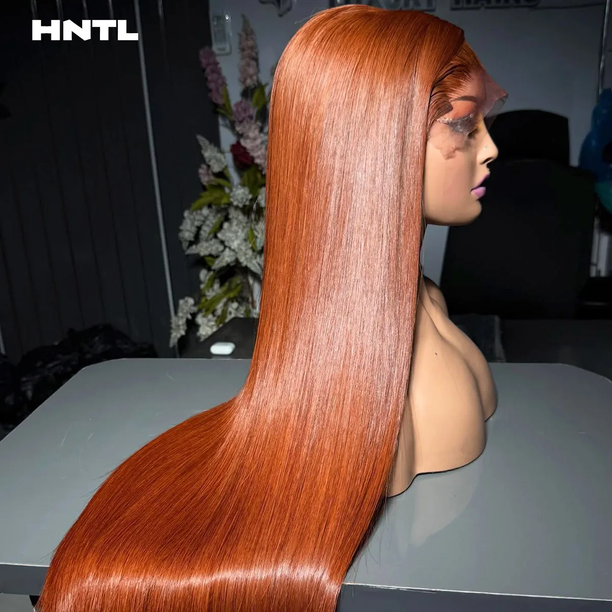 13x6 HD Lace Front Ginger Straight Wig Ready to Wear Glueless 13x4 Orange Color Wig for Woman Pre Plucked Human Hair Wigs