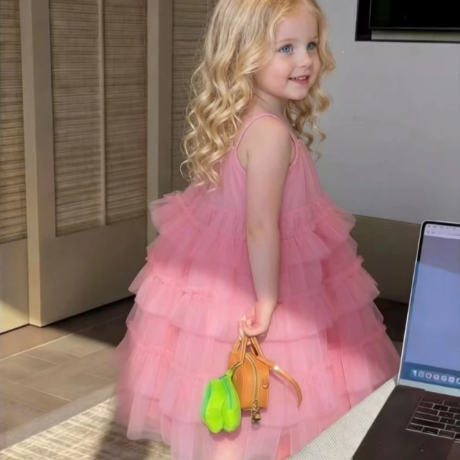 Girls Dress 2026 Spring and Summer New Children's Clothing Korean Style Girl Baby Beach Holiday Beach Princess Dress