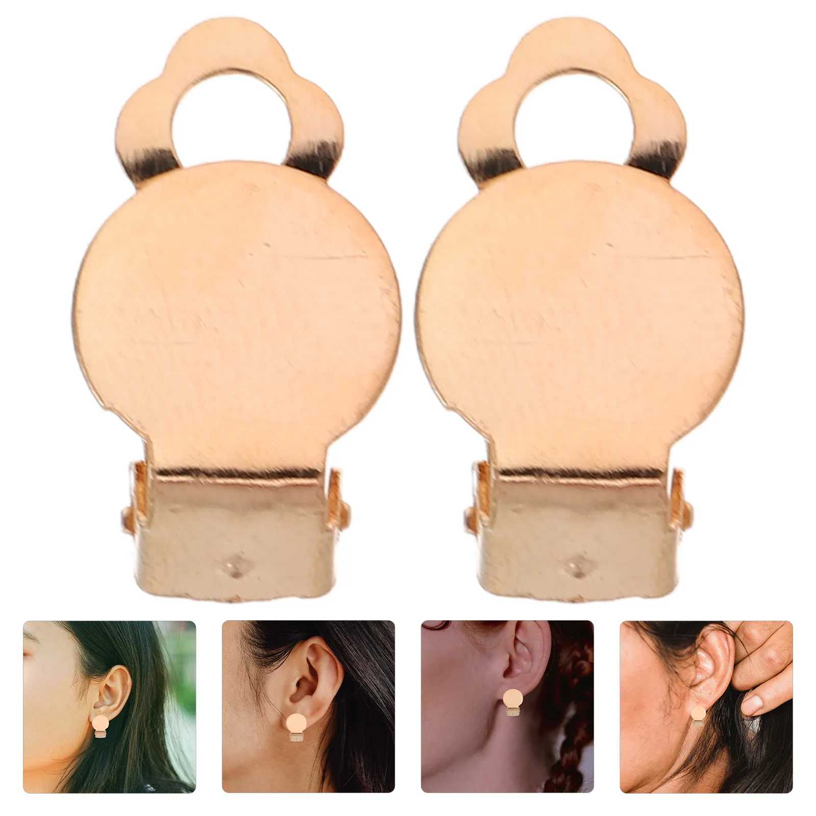 50Pcs Frog Ear Clip Non Pierced Ear Jewelry Components Flat Back Tray Adjustable Clip on Earrings Making Supplies Secure