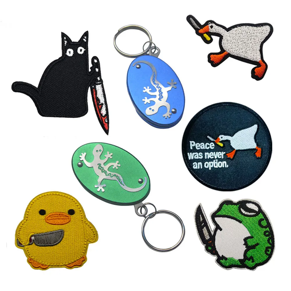 Tactical Animal Patch Loop and Hook Military Fan Badge Sports Patch Decoration Gecko Keychain QG267S