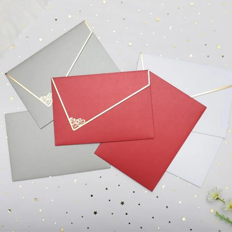 10pcs/lot Blank Envelope Pearl Bronzing European Gift Greeting Invitation Wedding Business Postcards High Quality Stationery