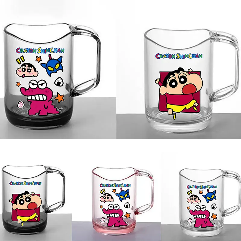 

270 мл Портативный износостойкий стакан для полоскания рта Crayon Shin-chan для пары, держатель для зубных щеток, стакан для хранения зубных щеток