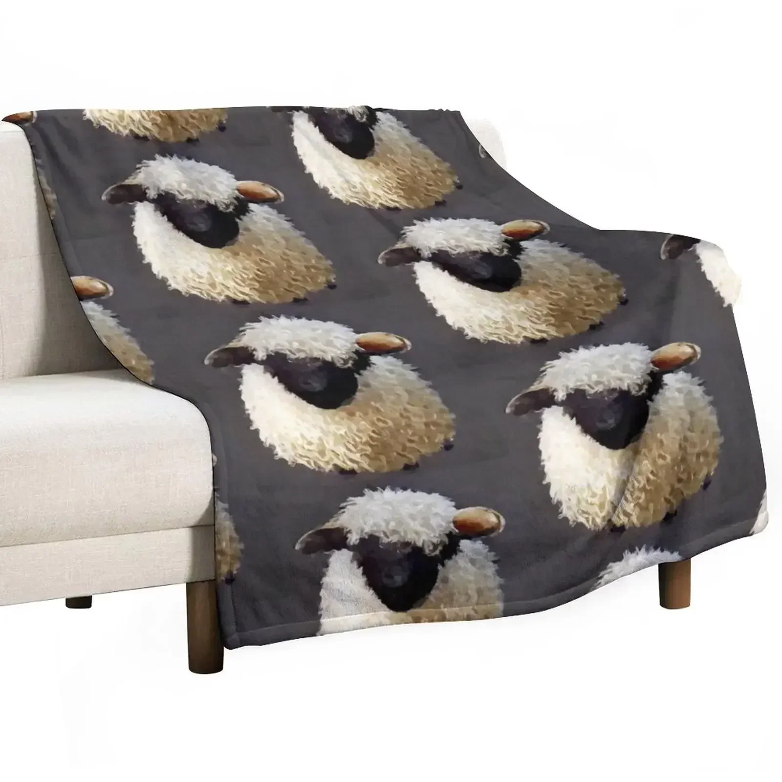 Valais Blacknose Sheep 3 Throw Blanket Picnic Polar Blankets