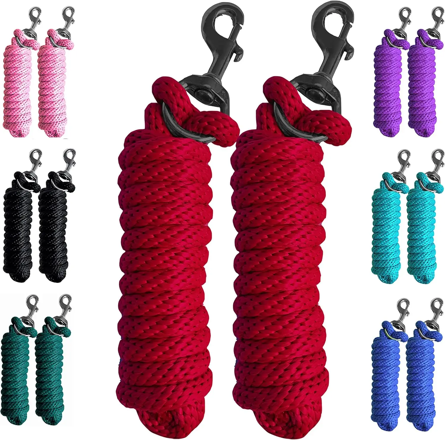 Cuerda de plomo para caballos redonda, riendas ecuestres, aparejos para caballos, cuerda de plomo para caballos reforzada, suministros ecuestres para líder y entrenamiento de caballos