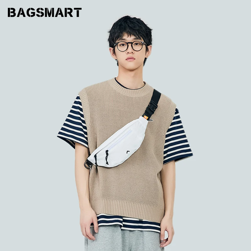 BAGSMART Chest Bag For Men Cool Style Lady Shoulder Casual Male Crossbody Bag Lightweigt Women Mini Bags