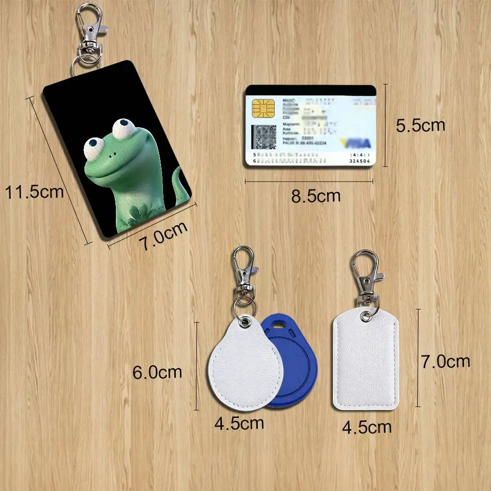 Succinct dialogue Hoppers green Tom Lizard Card Holder Keychain Key Ring Door Lock Access Protective Case For Security Gift