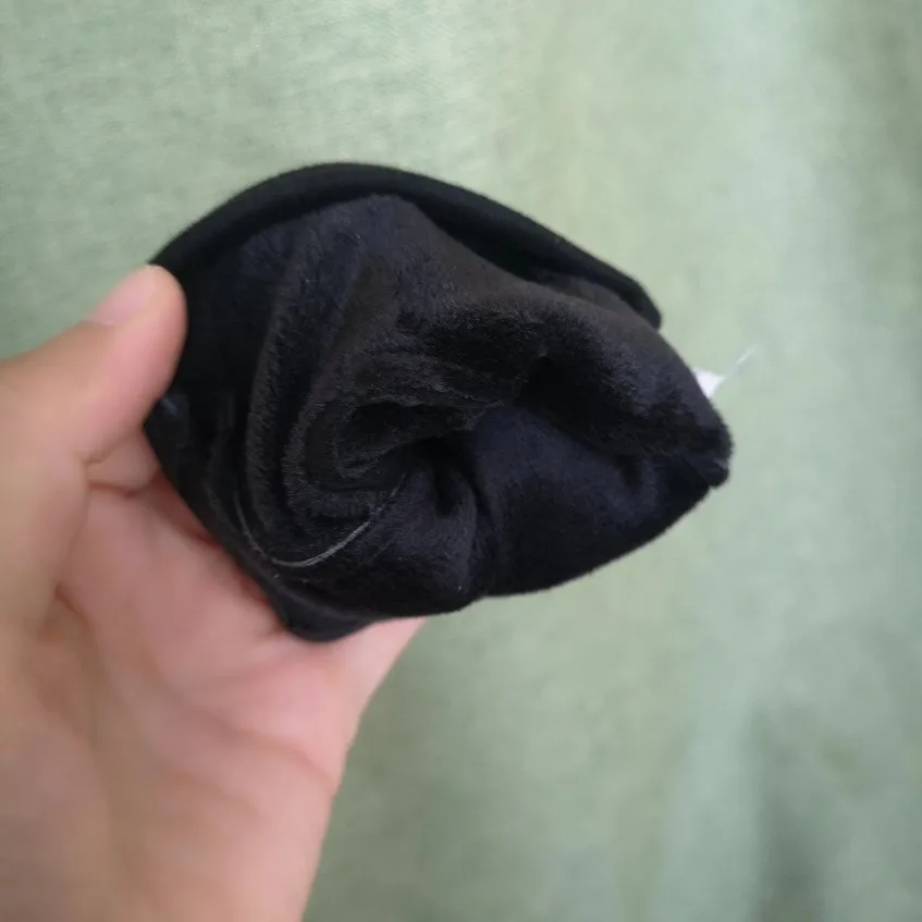 Retro Elegant Black PU Leather Gloves for Women Gothic Large Velvet Bow Pearl Badge Warm Touchable Five Finger Gloves for Party