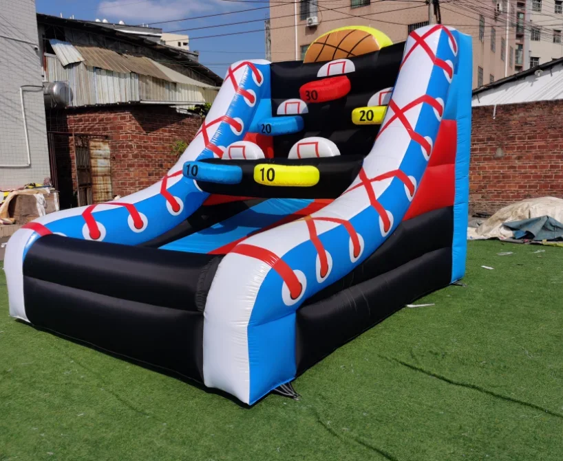 2026 Outdoor Sport Game Inflatable Basketball Hoop Zone Shooting Inflatable Basketball Court for Kids and Adults
