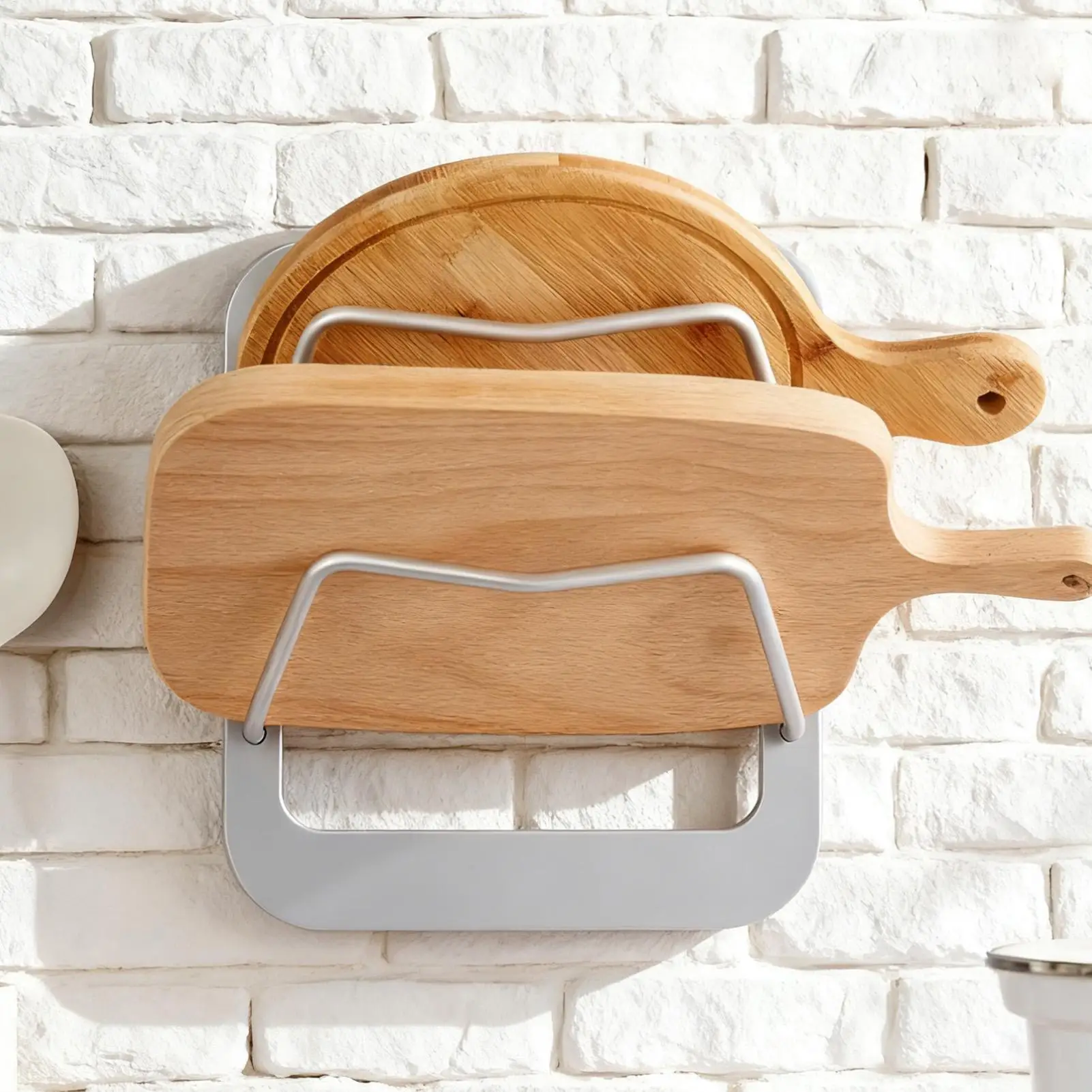 

Органайзер с крышками для кастрюль, настенная кухонная полка для хранения, клейкий держатель разделочной доски без сверления для дома, общежития, отеля