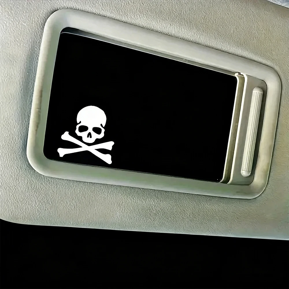2PCS/SET Vehicle Mirror Personalization Car Motorcycle Stickers Upgrade Your Car with a Skull and Crossbones Decal image 4