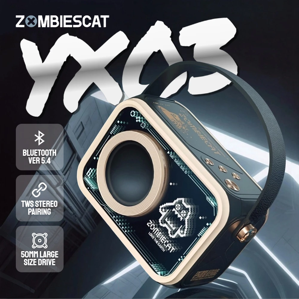 

Zombiescat YX03 Portable Bluetooth Speaker Multi-Layer Mirror Bluetooth Sound Box TWS Stereo Speakers Support FM Radio/TF Card