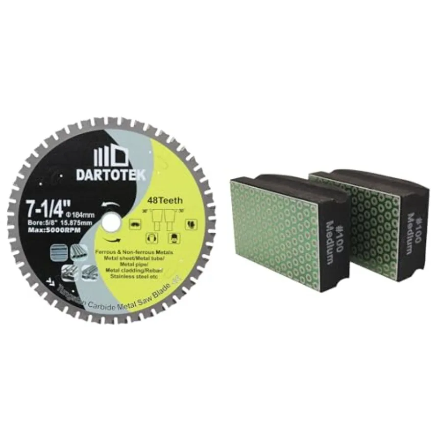 

7-1/4"/184mm Metal Cutting Disc Circular Saw Blade 48T Tungsten Carbide Tipped TCT Cut Off Wheel for Steel Stainless Steel Ferr