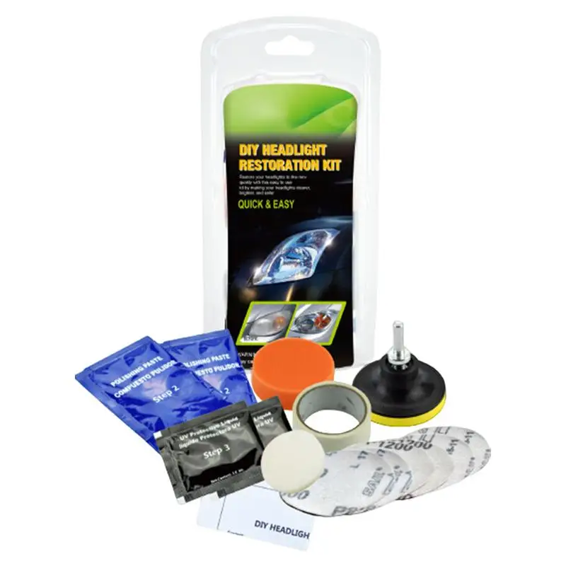 

Headlight Restoration Polishing Kits Headlight Cleaner And Restorer Glass Scratch Repair Headlight Renovation With Masking Tape