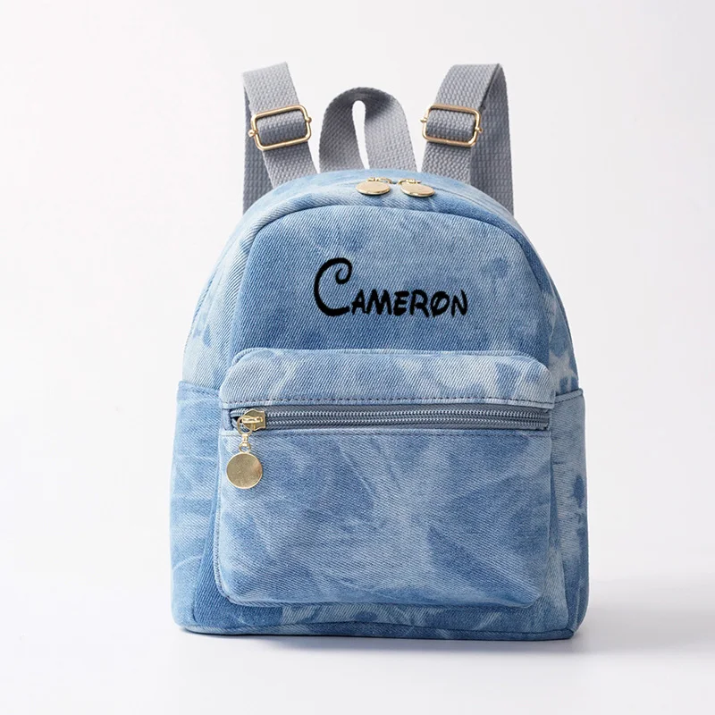 Personalized Customization Mini Vintage Denim Backpack Women's Forest Versatile Schoolbag High Beauty Women's Backpack