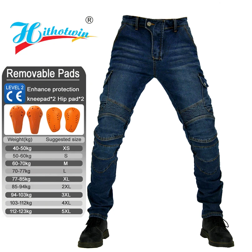 

Мотоциклетные джинсы, мужские защитные брюки для верховой езды, синие мотоциклетные экипировки, стандартная версия, мотоциклетные внедорожные джинсы с защитой от падения