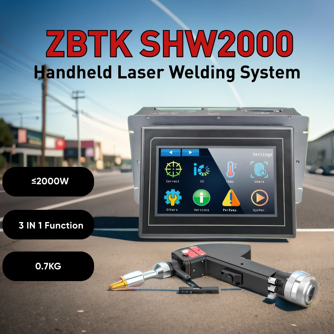 

ZBTK SHW2000 Handheld Laser Welding Head Weld System 2000W 3IN1 Function Original Welding Gun For Aluminum iron stainless steel