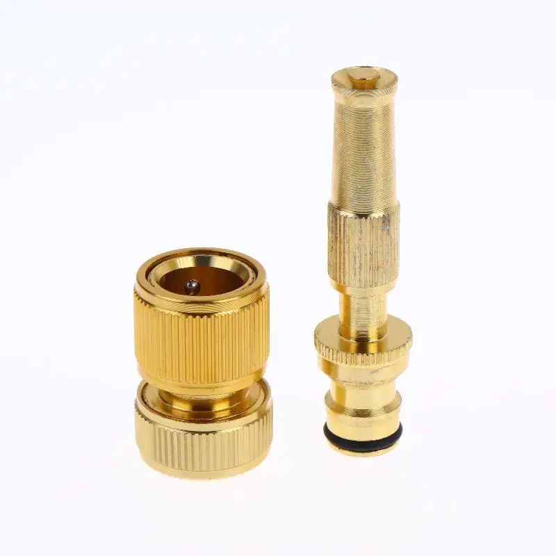 -1 Set Home Hose Adjustable Pressure Garden Sprinkler Spray Nozzle Water  Brass High Pressure Direct Spray Quick Connector