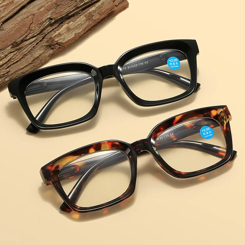 Spring Legs Reading Glasses for Women Men Anti-blue Light Glasses Presbyopia Eyewear Square Fashion Package Flower Glasses