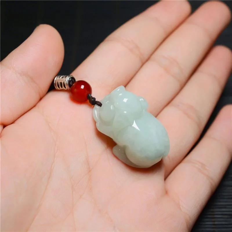 Zodiac Three-dimensional Pig Pendant Male and Female Couples Jade Pendant Necklace