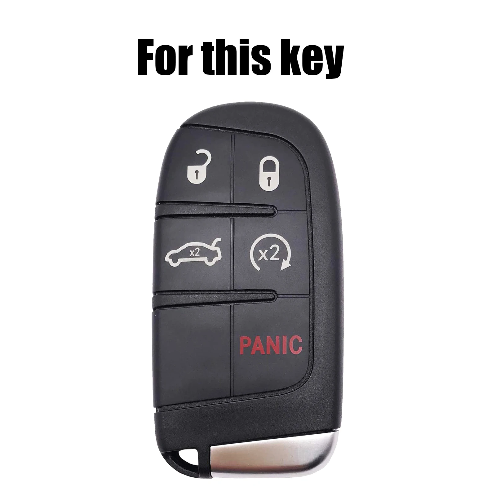 For Jeep Grand Cherokee Compass Dodge Charger Chrysler 200 300 300C Remote Key Cover Case Protect Key Chain Ring PU Leather Auto view 2