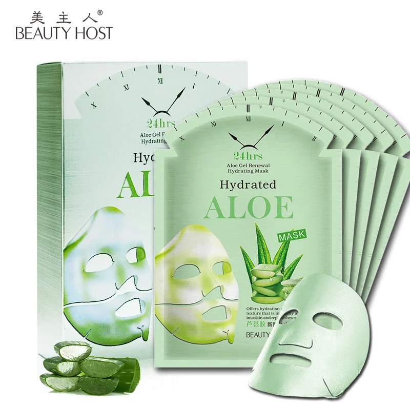 

10pcs Natural 24hrs Aloe Vera Gel Extract Facial Mask Hydrating Repair Sheet Whitening Moisturizing Face Mask Skin Care Cosmetic