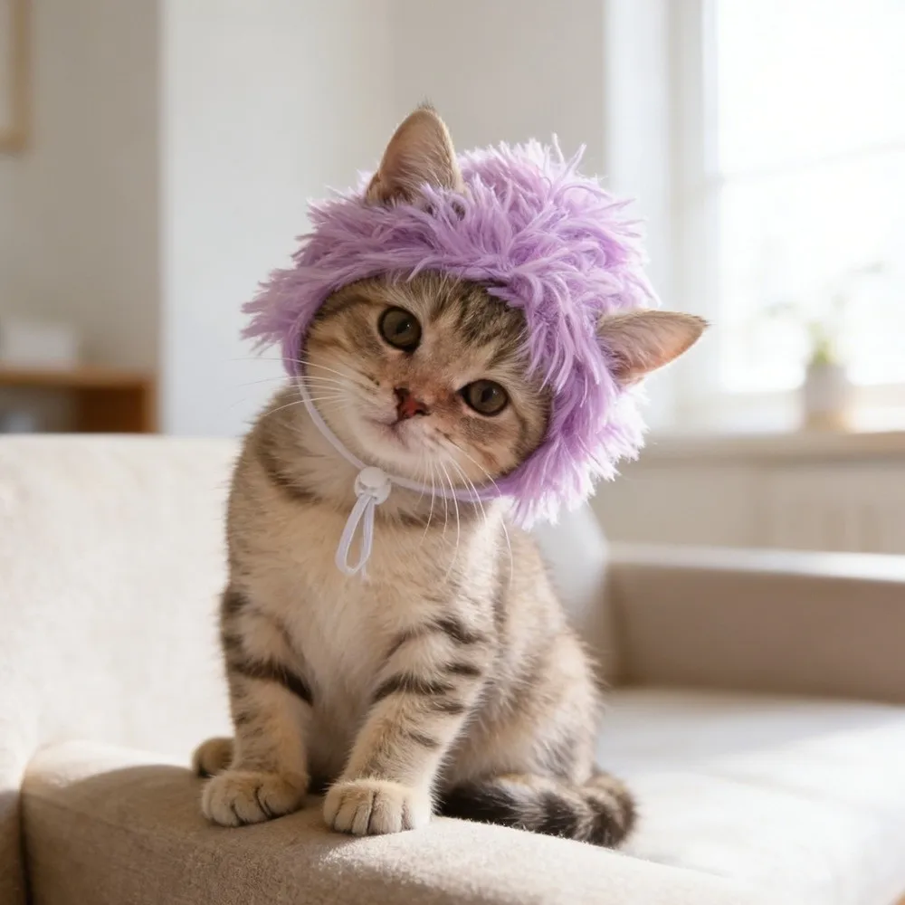 Decorative Accessory Funny Pet Wig Cute Decorative Cat Wig Halloween Pet Photo Prop Party Use
