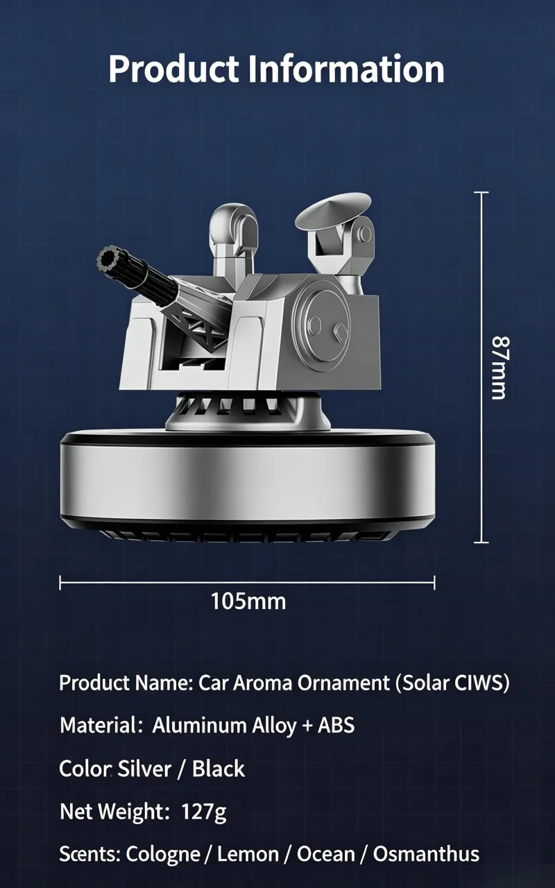 Solarbetriebenes rotierendes Auto-Ornament-Modell, Armaturenbrett-Dekoration, solarbetriebene Fahrzeuginnenausstattung, kreatives Spielzeug-Geschenk für Männer – Detail 6