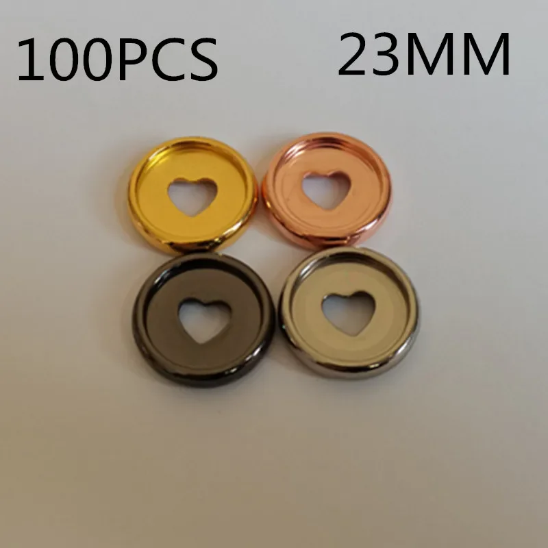 Electroplating plastic binding ring 100PCS23MM notebook mushroom hole peach heart button accessories binding loose-leaf button