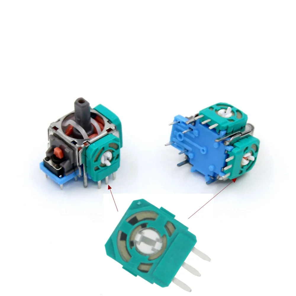 Potenciômetro de joystick portátil 2.3k, módulo de sensor verde com 3 agulhas, kit de reparo de sensor de filme de carbono 3d para ps5, com 10 peças