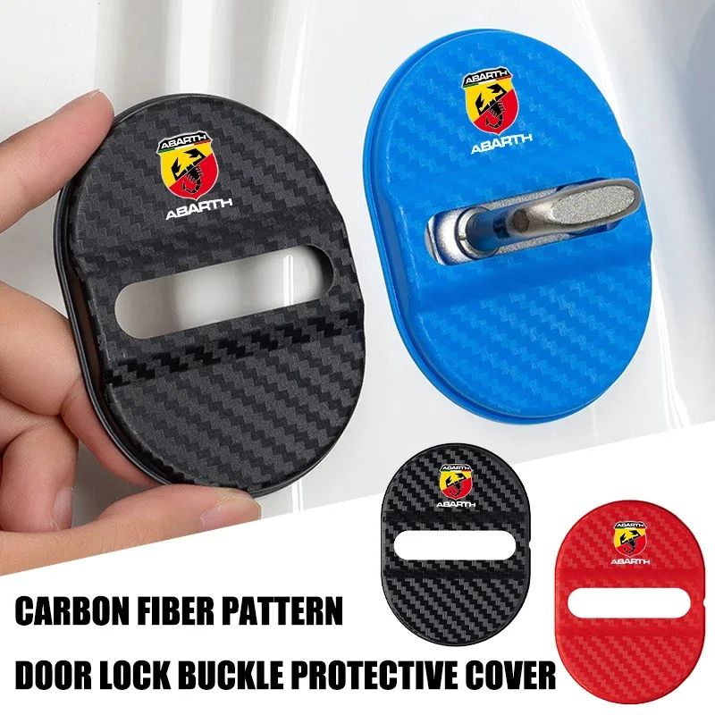 4pcs Car Door Lock Buckle Stabilizer For Abarth 595 124 500 FR 695 Bravo Linea Siena Panda Noise Reduction Accessory