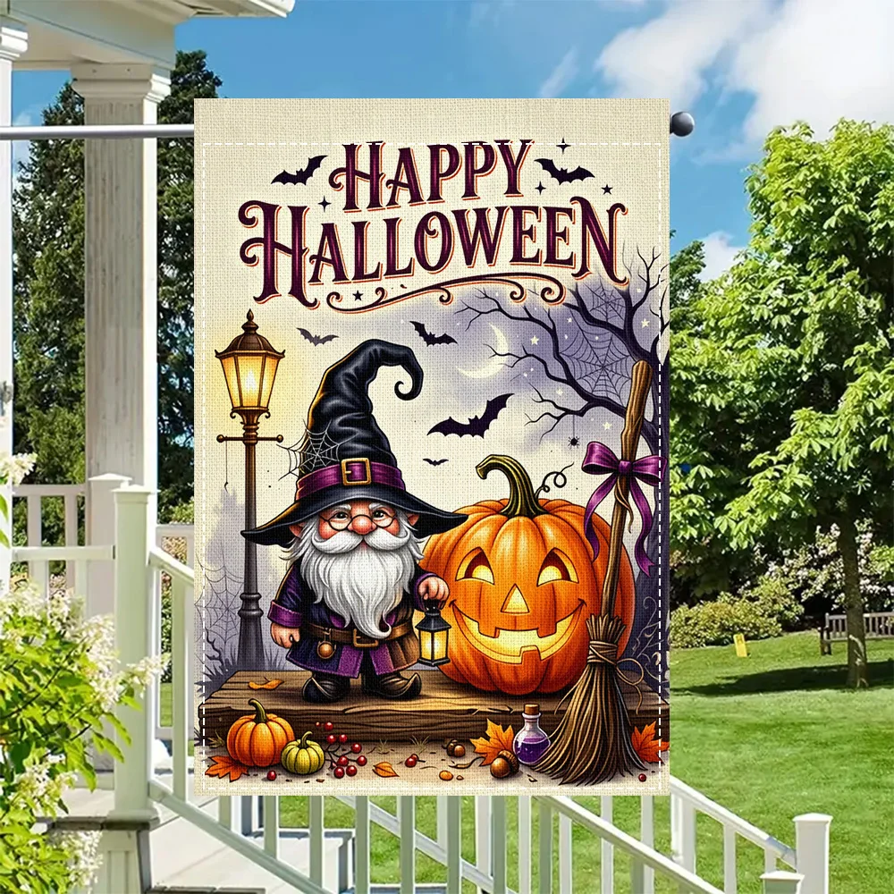 1pc Halloween nagua garden flag, double sided print, perfect for patio and outdoor holiday decorations (pole not included）