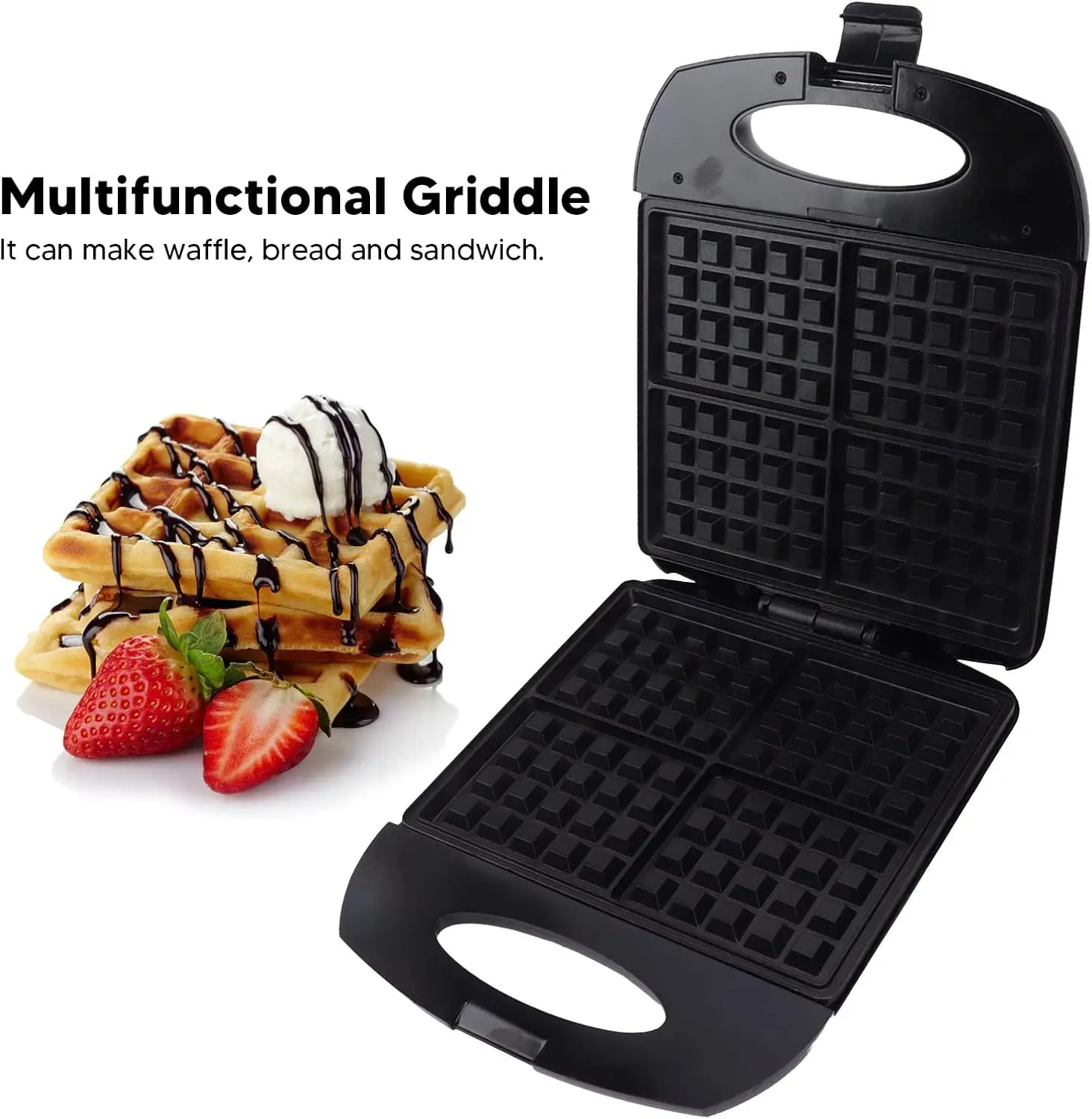 Mini macchina per waffle, macchina per waffle portatile, macchina per la colazione con sandwich antiaderente Piastra multifunzionale per riscaldamento a sandwich