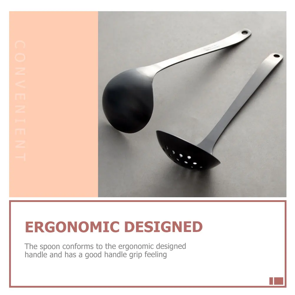 

1 Set Stainless Steel Serving Strainer Slotted Ladle Spoon For Soup Porridge Rice Ergonomic Handle Easy Clean Kitchen Tools Soup