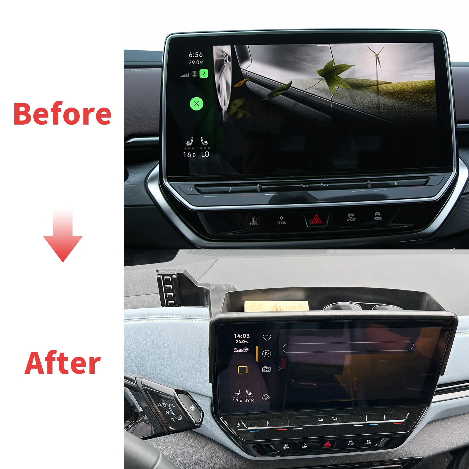 حامل هاتف السيارة لشركة فولكس فاجن ID4 ID.4 2021-2023 GPS قوس الملاحة حامل اكسسوارات السيارات #3