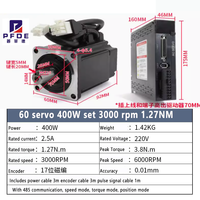 60ST 0.4KW AC Servomotor 60 Drive Kit 3000rpm Drive + 17 bit magnetic encoder + meter encoder cable Pulse Signal Anti-interferen