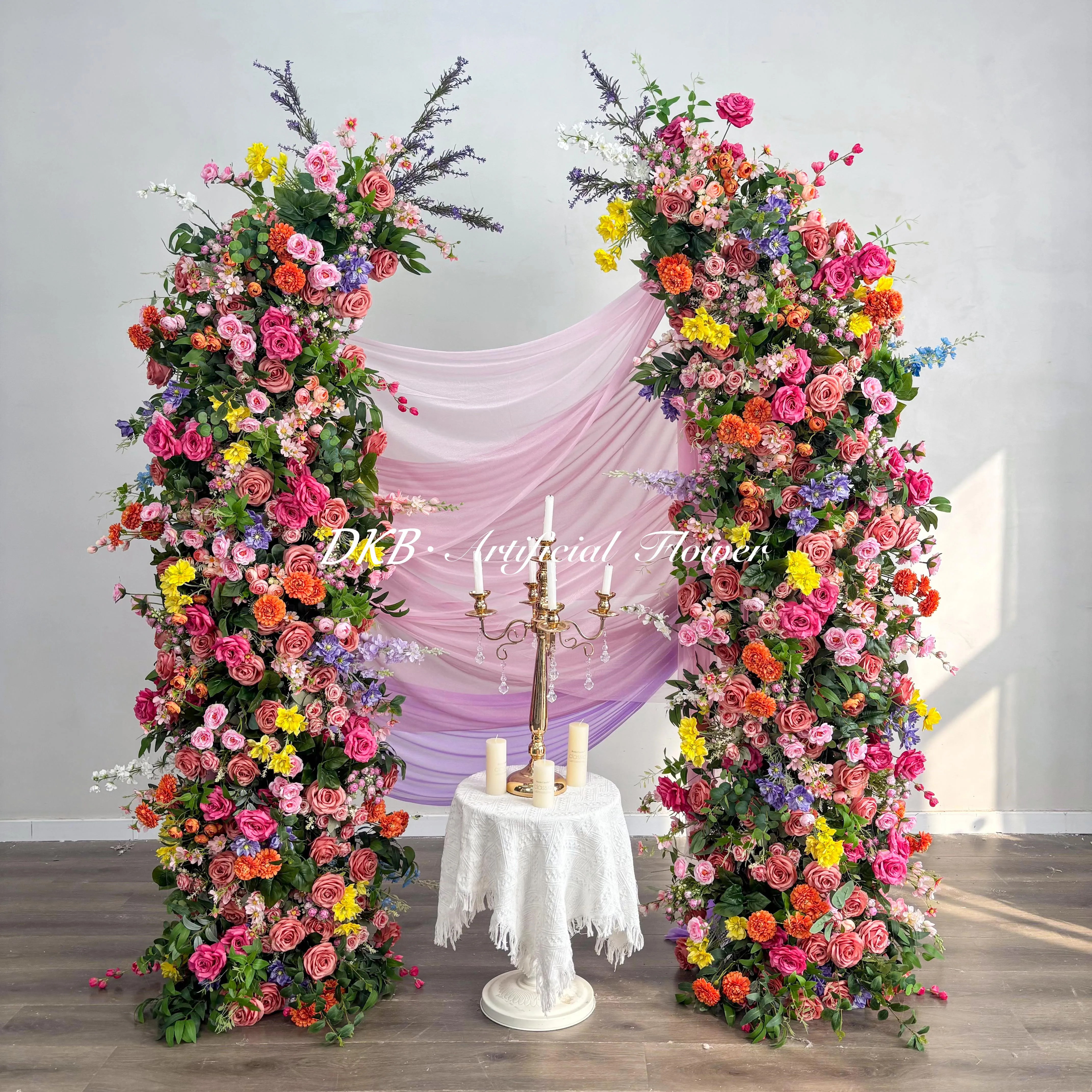 Wedding Decoration & Supplies Artificial Colorful Wedding Arch Flowers High Quality Silk Flower Arch For Wedding Decoration