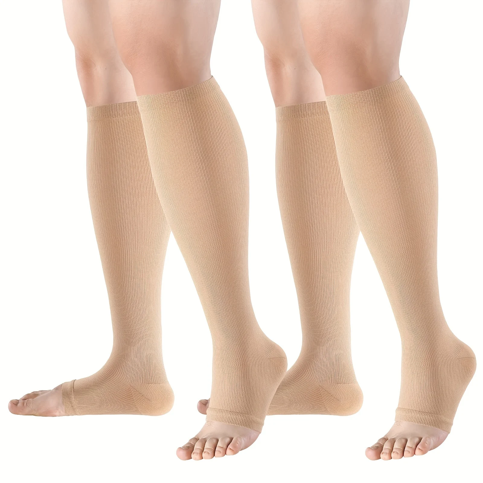 2 Pairs Compression Socks for Men & Women Support Cycling Dancing Yoga of Knee High Compression Socks Gift for Mom