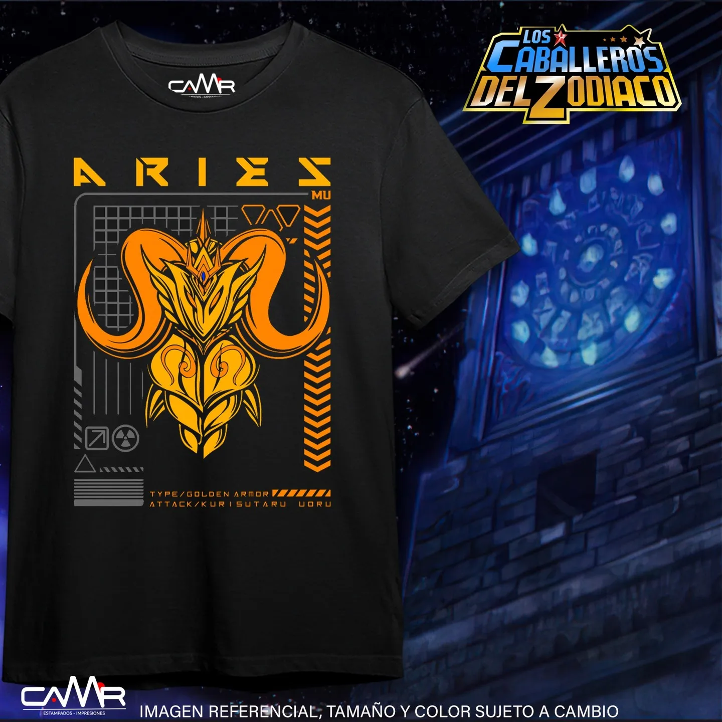 Saint Seiya T-shirt knights Of the Zodiac  Aries Mu Anime Shirt