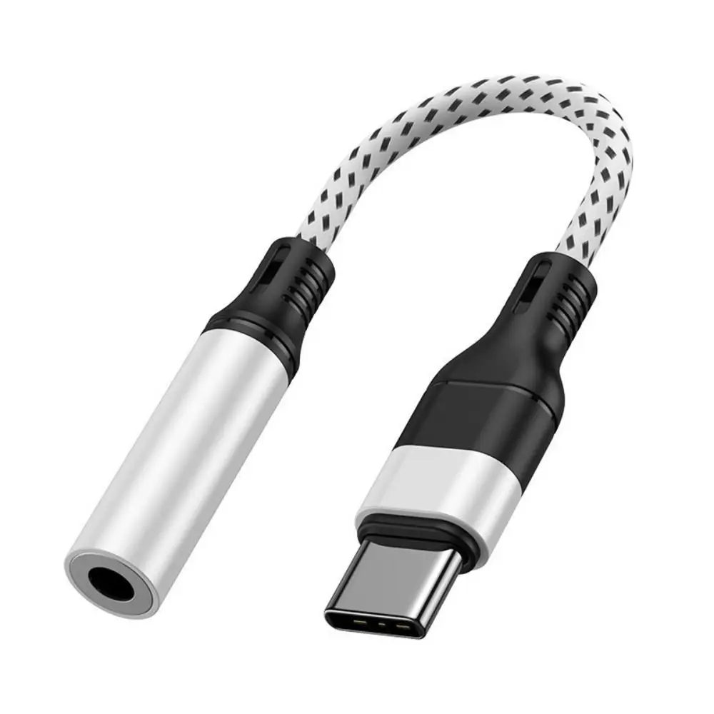 USB Type C Headphone Adapter Cable Weave Converter Type-c 3 5 Jack Audio Cable Braided Digital Decoding