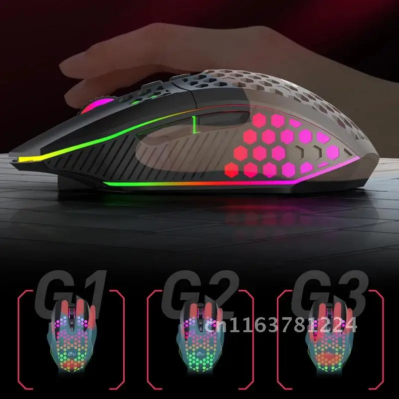 

Wireless Mouse Rechargeable Gaming Mouse Office USB Wireless RGB Mouse For Laptop PC Mouse Gamer RGB 1600 DPI LED Backlit Silent