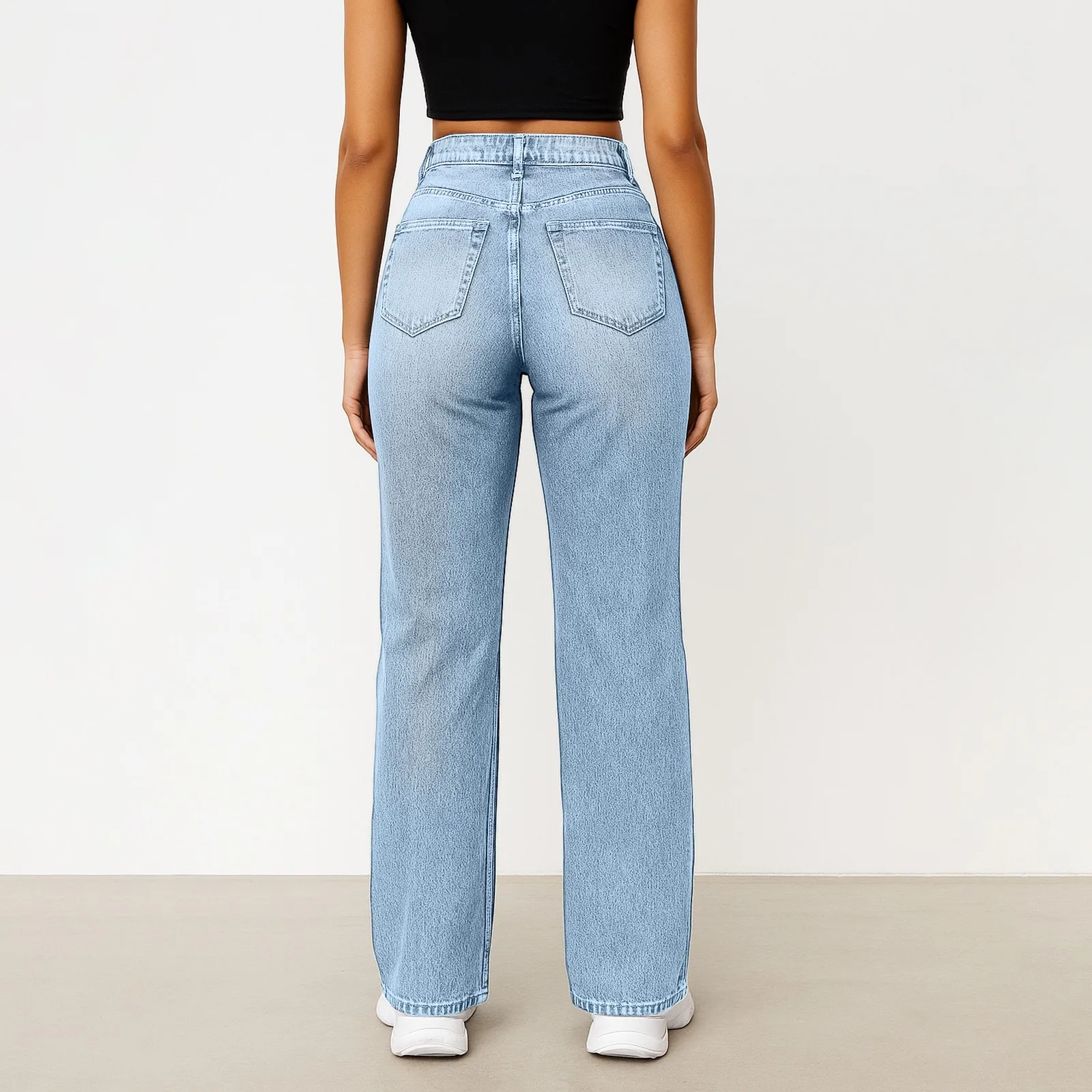 

High-Waisted Straight-Leg Jeans 2025 Daily Wear Loose Retro Flared Jeans New Arrival Casual Slim Fit Straight-Leg Jeans
