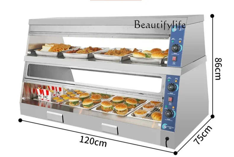 

Commercial heating constant temperature display cabinet for fried chicken burger insulation cabinet