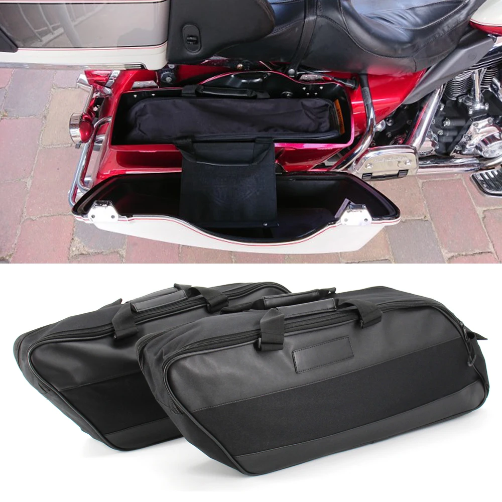 Motorcycle Saddle Bag Luggage Rack Liner Saddlebag For Touring Road King Electra Street Glide Ultra Tour FLTR FLHX 93-20