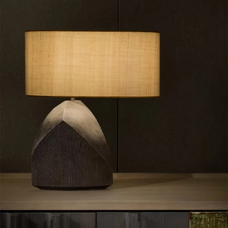 New Irregular Shape Geometric Resin Desk Lamp Fabric Desk Lamp