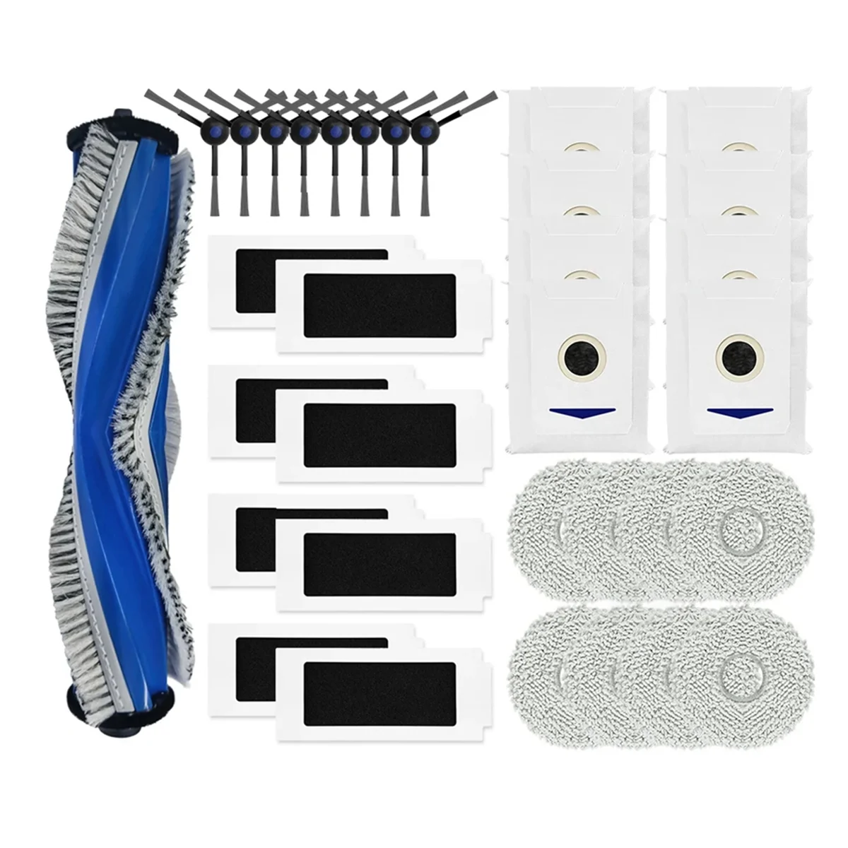 For M12 Pro+ Robot Vacuum Replacement Main Roller Side Brush HEPA Filter Mop Pads Dust Bags Spare Parts