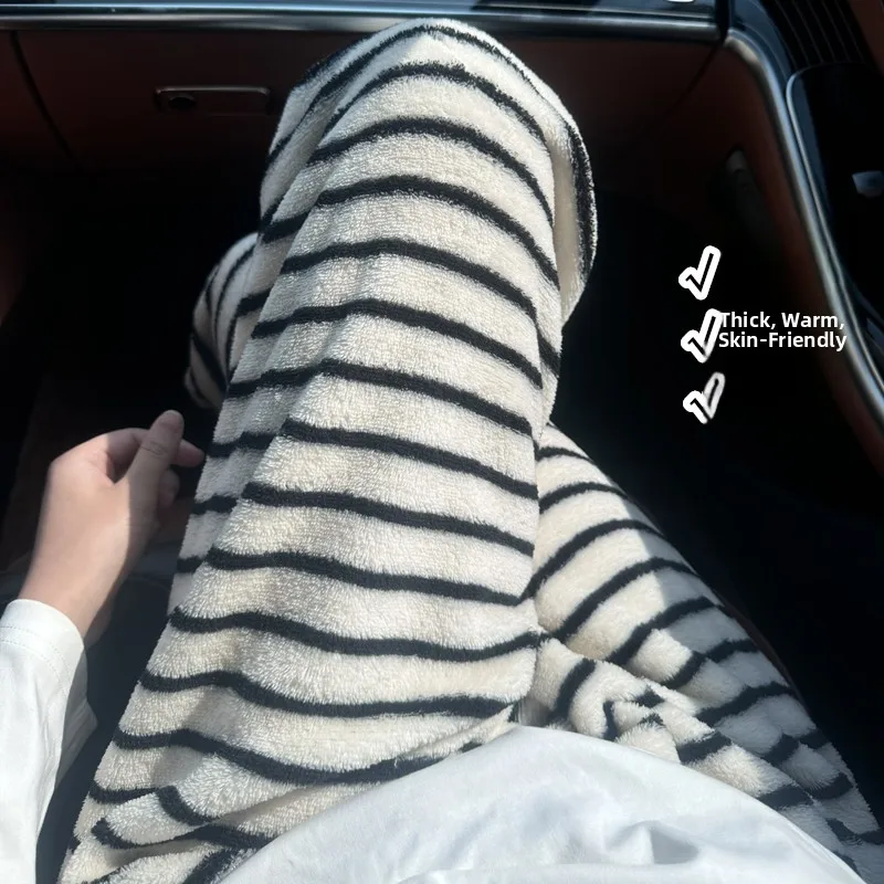 Coral velvet stripes white and black
