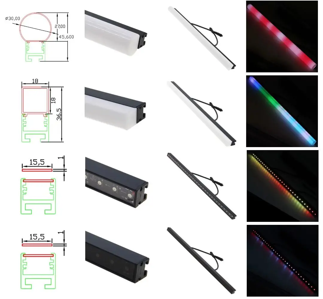 Led Stage Lights 24V 0.5m RGB Led Video Bar for Club Events Wedding Decoration Addressable Pixel Tube